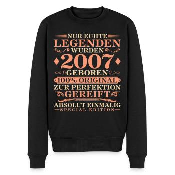 18 Jahre Original 2007 Geburtstag - Männer Premium Bio Pullover - Schwarz - Vorne - Nico (187cm)