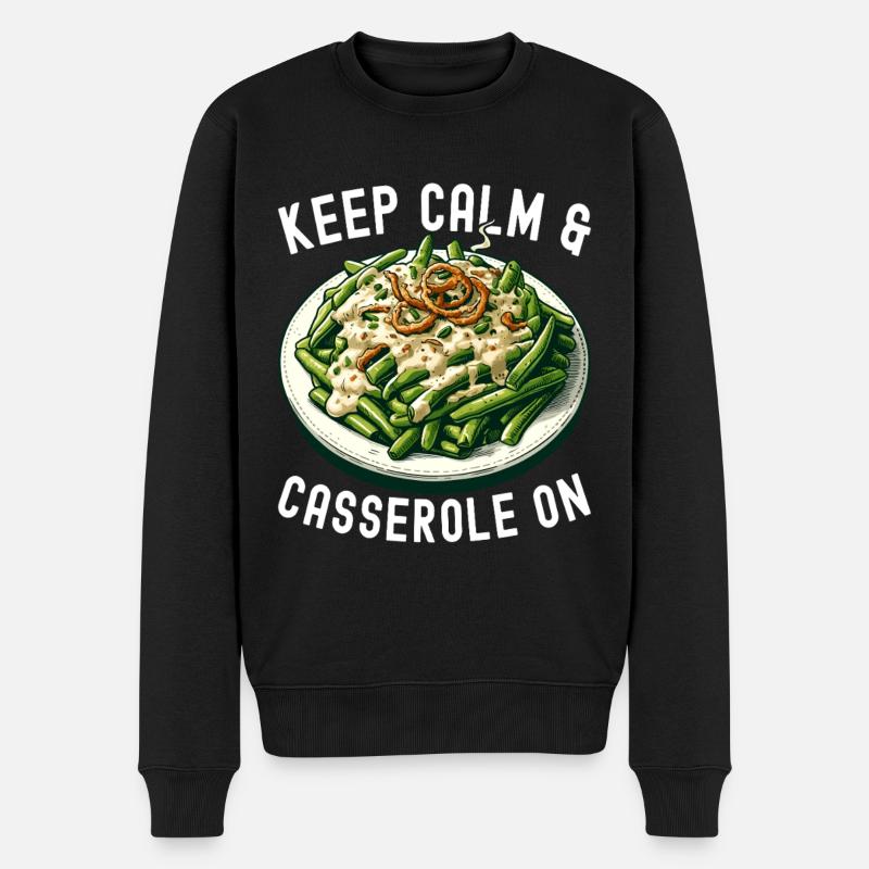 Casserole de haricots verts - Pull Premium bio Homme - noir