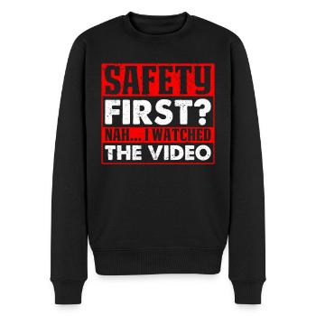 Ich habe das Sicherheitsvideo gesehen - Männer Premium Bio Pullover - Schwarz - Vorne - Nico (187cm)