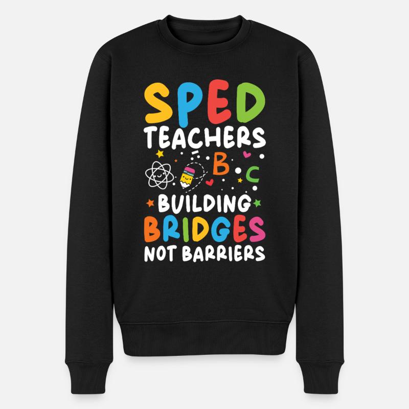 Sonderpädagogik Lehrer Brücken Bauen Nicht - Männer Premium Bio Pullover - Schwarz