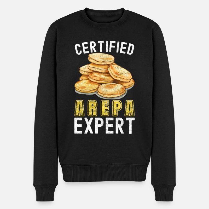 Venezolanische Arepas - Männer Premium Bio Pullover - Schwarz
