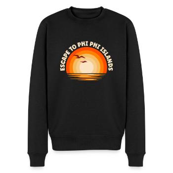 Je fuis vers les îles Phi Phi - Pull Premium bio Homme - noir - Devant - Nico (187cm)