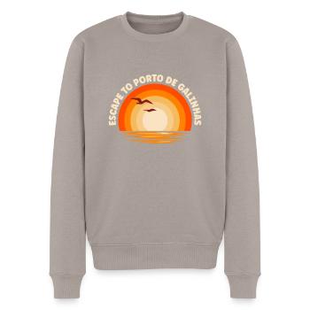Je fuis à Porto de Galinhas - Pull Premium bio Homme - taupe - Devant - Nico (187cm)