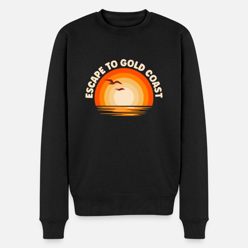 Ich fliehe nach Gold Coast - Männer Premium Bio Pullover - Schwarz