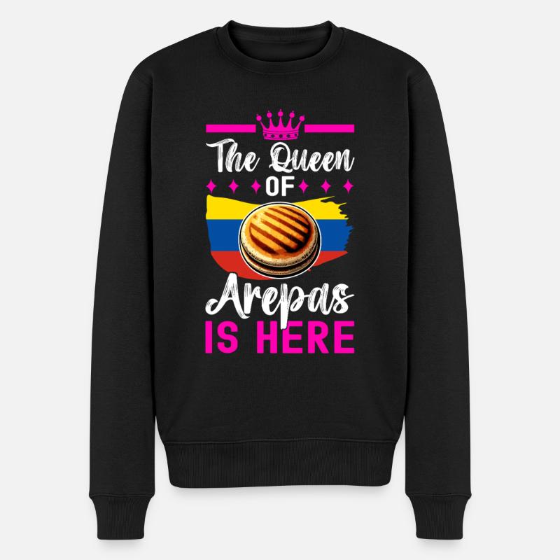 Venezolanische Arepas - Männer Premium Bio Pullover - Schwarz