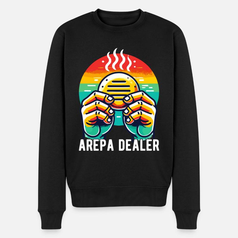 Venezolanische Arepas - Männer Premium Bio Pullover - Schwarz