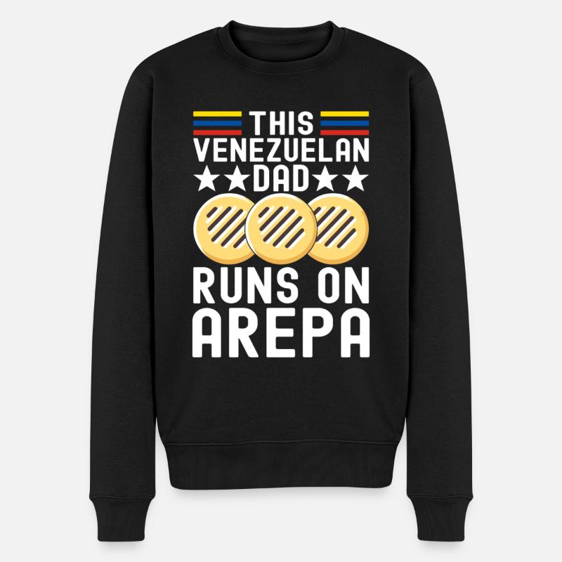 Venezolanische Arepas - Männer Premium Bio Pullover - Schwarz