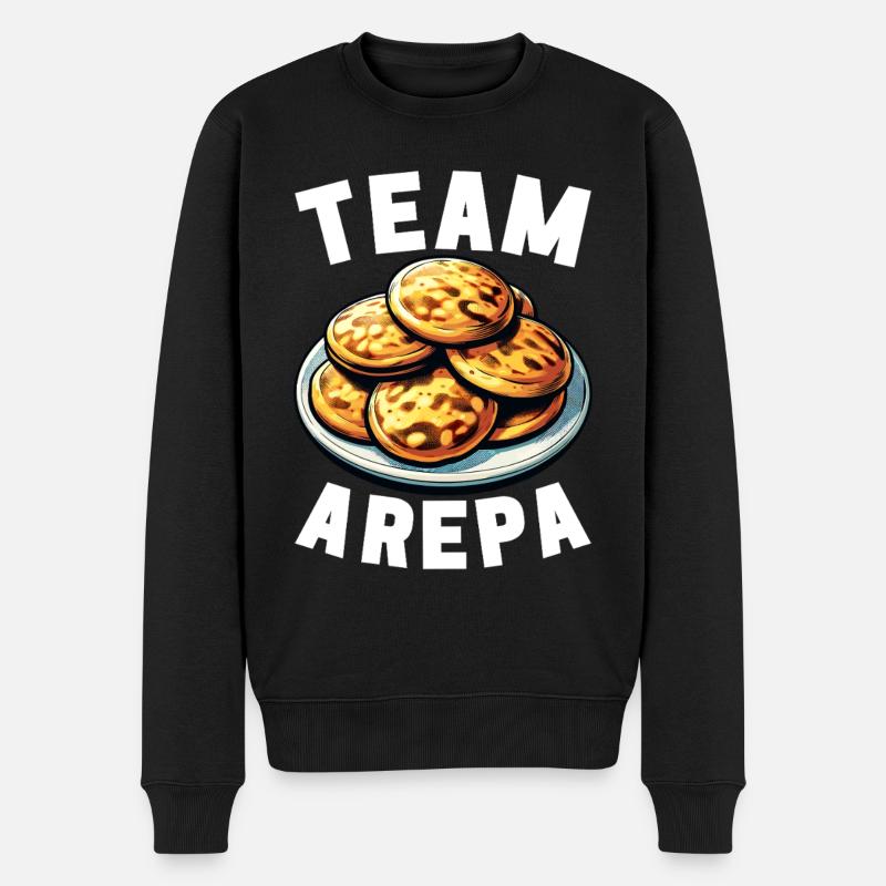 Venezolanische Arepas - Männer Premium Bio Pullover - Schwarz