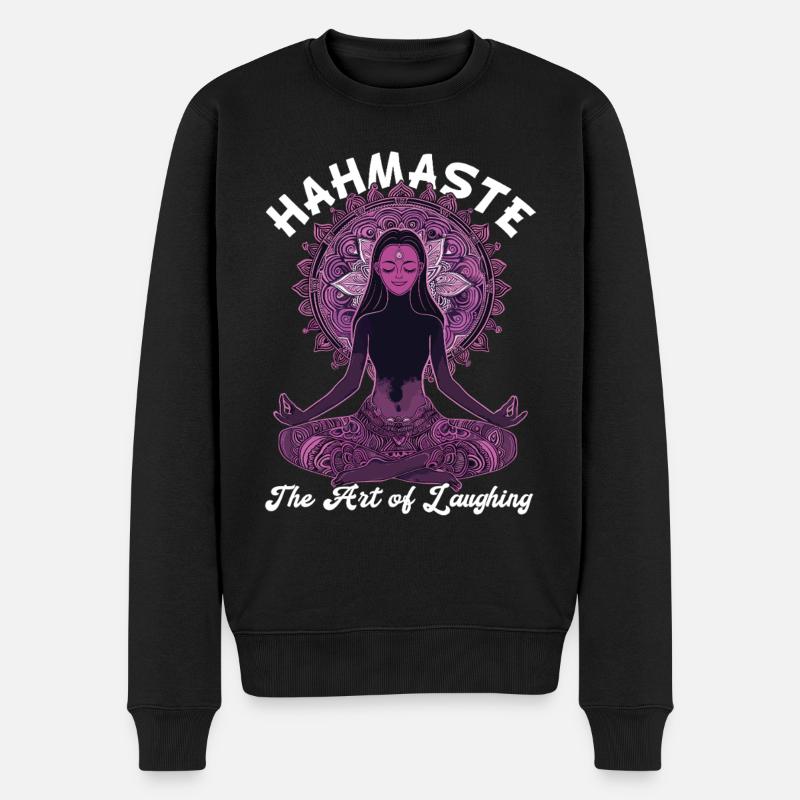 Méditation Rire drôle Yoga - Pull Premium bio Homme - noir