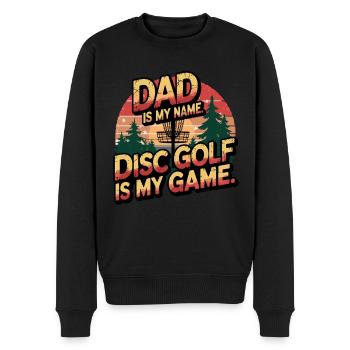 Papa est mon nom Le disc golf est mon jeu Design rétro - Pull Premium bio Homme - noir - Devant - Nico (187cm)