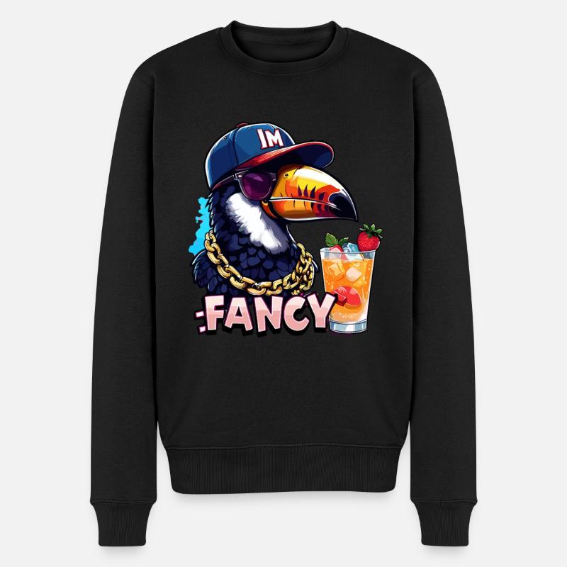 Fancy Tropen-Tukan mit Stil - Männer Premium Bio Pullover - Schwarz