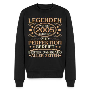 2005 Jahrgang geboren Vintage 2005 Geschenk - Männer Premium Bio Pullover - Schwarz - Vorne - Nico (187cm)