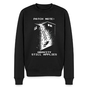 Schornsteinfeger Gravitation Dach Retro Pixel Art - Männer Premium Bio Pullover - Schwarz - Vorne - Nico (187cm)