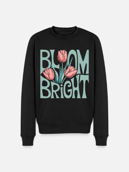 Bloom Bright Tulips Illustration Spring - Men's Premium Organic Jumper - black