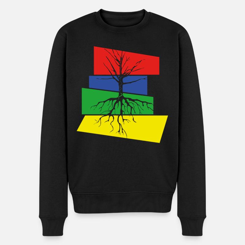 Baum - Männer Premium Bio Pullover - Schwarz