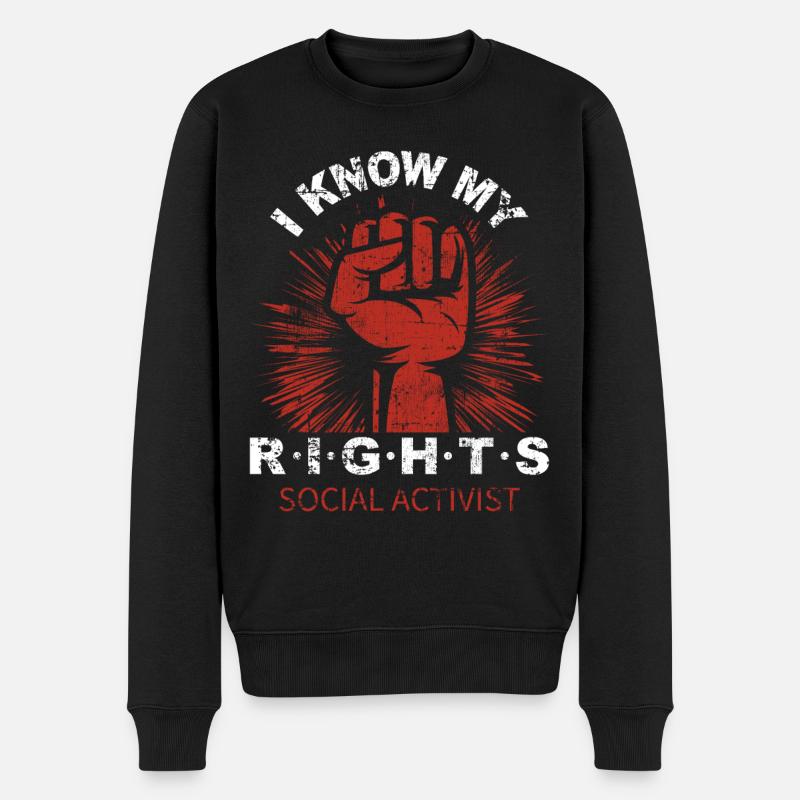 Protest Aktivist - Männer Premium Bio Pullover - Schwarz