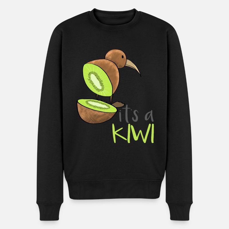 Kiwi Frucht Kiwi Vogel - Männer Premium Bio Pullover - Schwarz