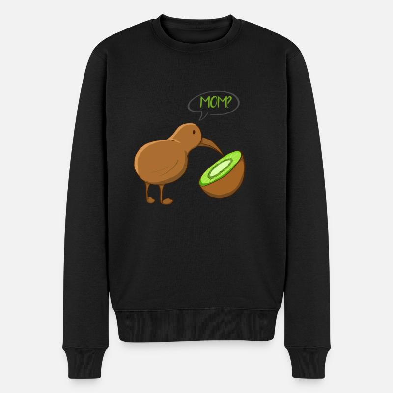 Kiwi Vogel Frucht - Männer Premium Bio Pullover - Schwarz