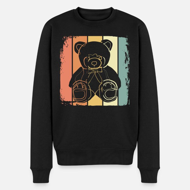 Kuscheltier Teddybär - Männer Premium Bio Pullover - Schwarz