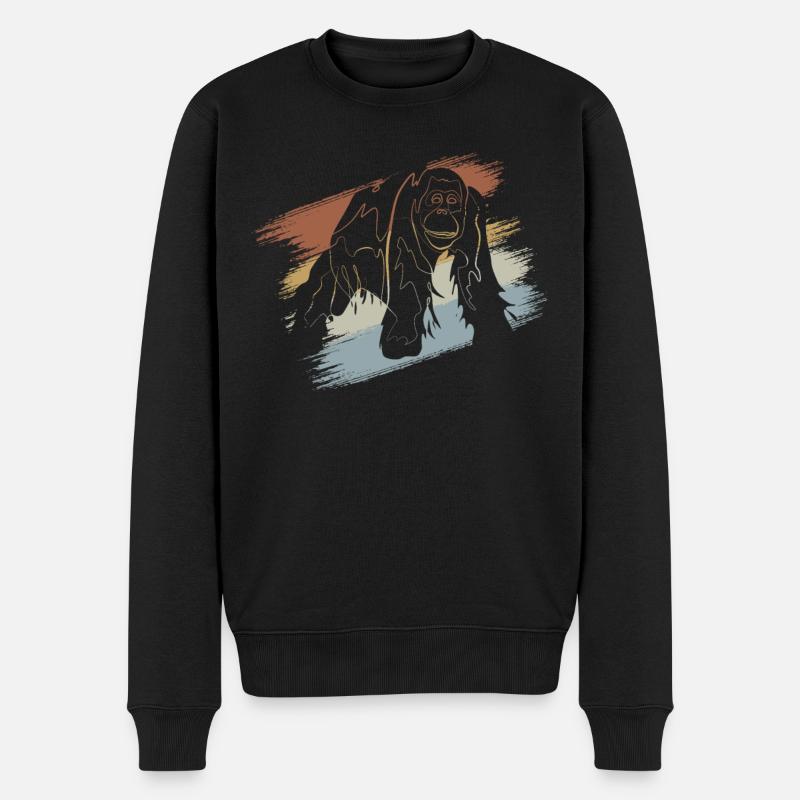 Orang Utan - Männer Premium Bio Pullover - Schwarz