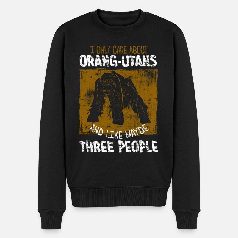 Orang Utan - Männer Premium Bio Pullover - Schwarz