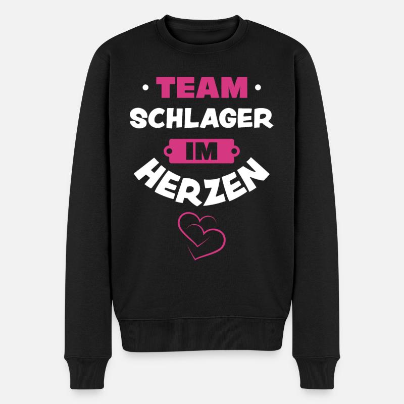 Schlager - Männer Premium Bio Pullover - Schwarz