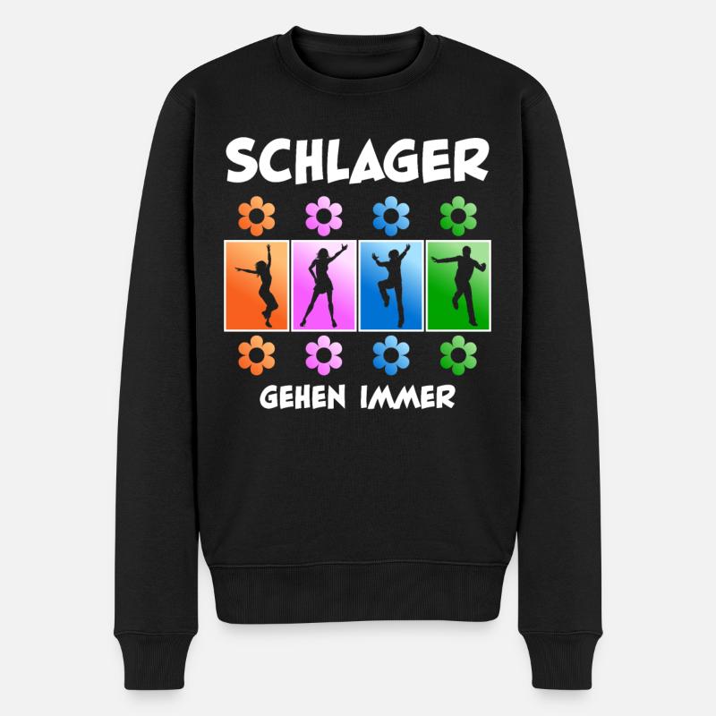 Schlager - Männer Premium Bio Pullover - Schwarz