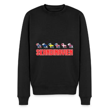 Skandinavien Elch Flaggen - Männer Premium Bio Pullover - Schwarz - Vorne - Nico (187cm)