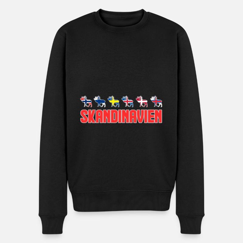 Drapeaux d’Élan scandinave - Pull Premium bio Homme - noir