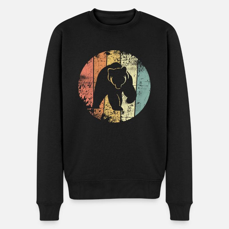 Ours rétro - Pull Premium bio Homme - noir