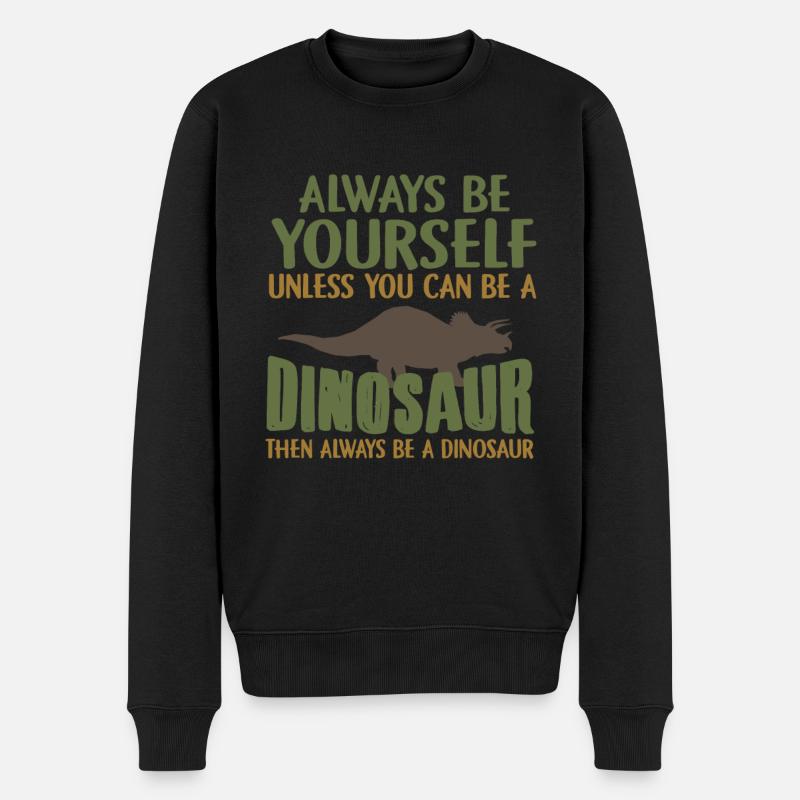 Dinosaurier - Männer Premium Bio Pullover - Schwarz