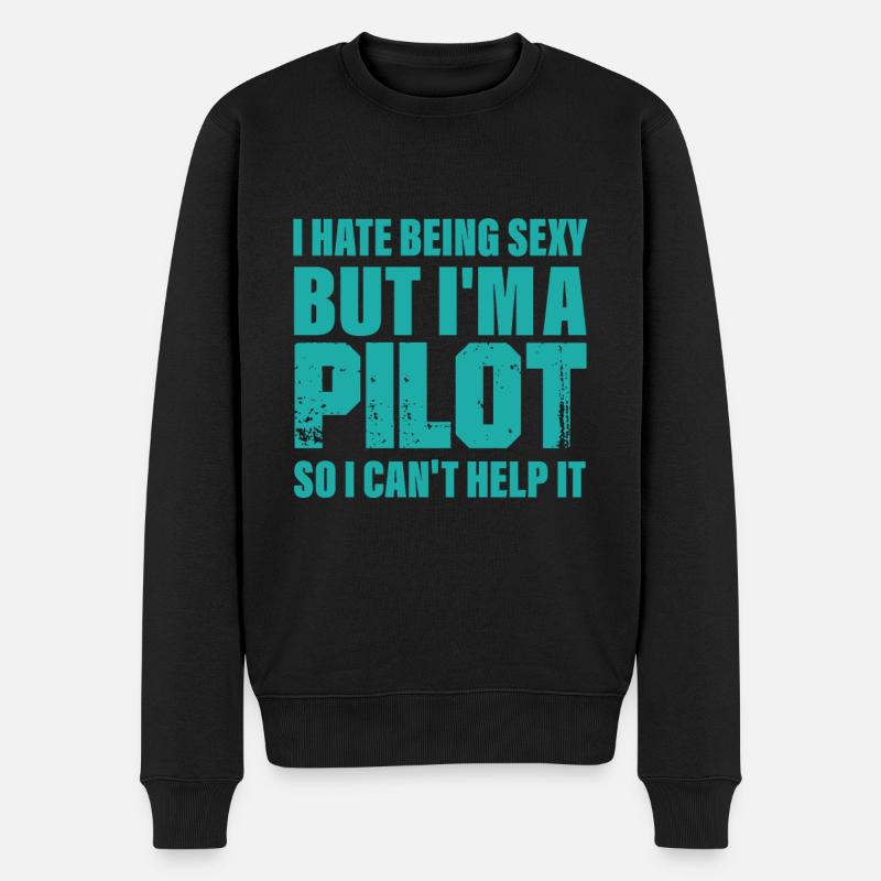 pilote - Pull Premium bio Homme - noir