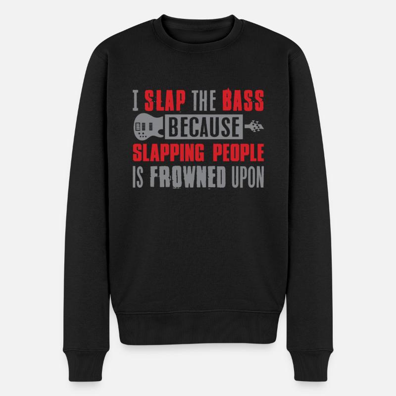 Bass Gitarre - Männer Premium Bio Pullover - Schwarz