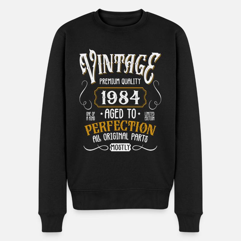 Anniversaire né en 1984 - Pull Premium bio Homme - noir