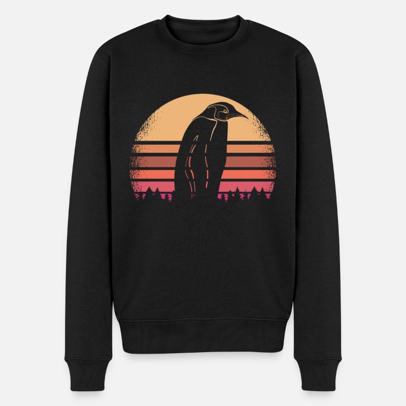 Pinguin - Männer Premium Bio Pullover - Schwarz