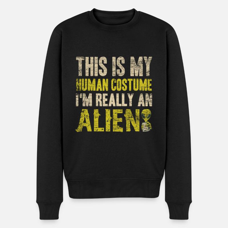 Alien Kostüm - Männer Premium Bio Pullover - Schwarz