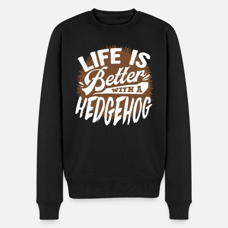 Igel - Männer Premium Bio Pullover - Schwarz