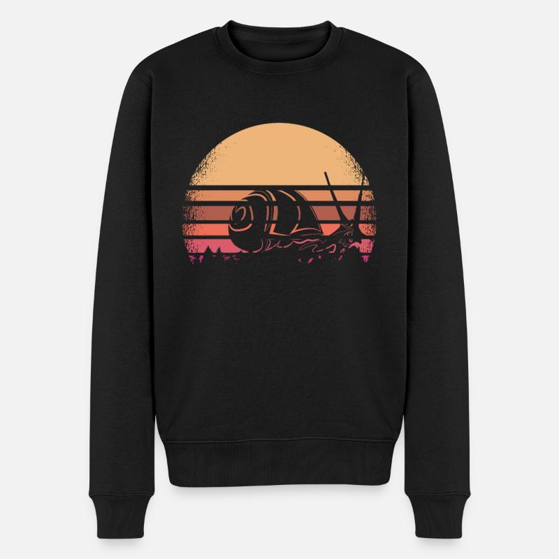 Schnecke - Männer Premium Bio Pullover - Schwarz