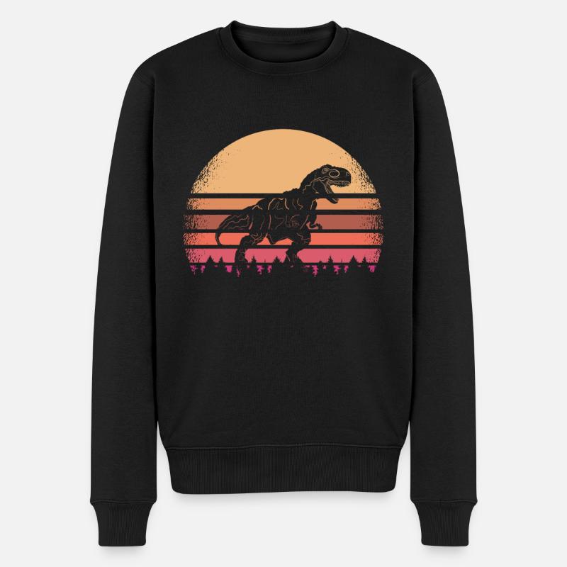 Dinosaurier T-Rex - Männer Premium Bio Pullover - Schwarz