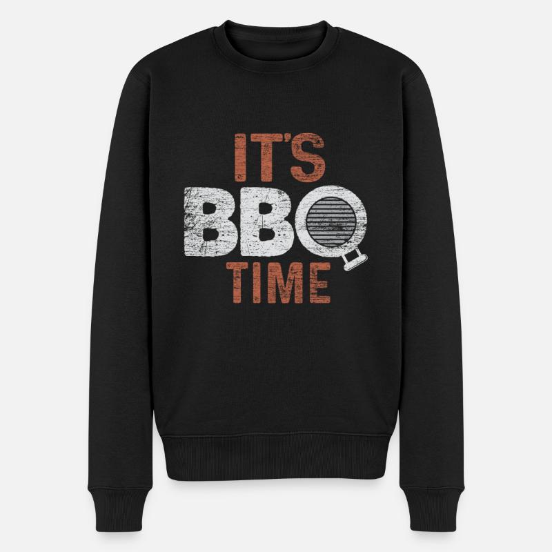 Grillen BBQ - Männer Premium Bio Pullover - Schwarz