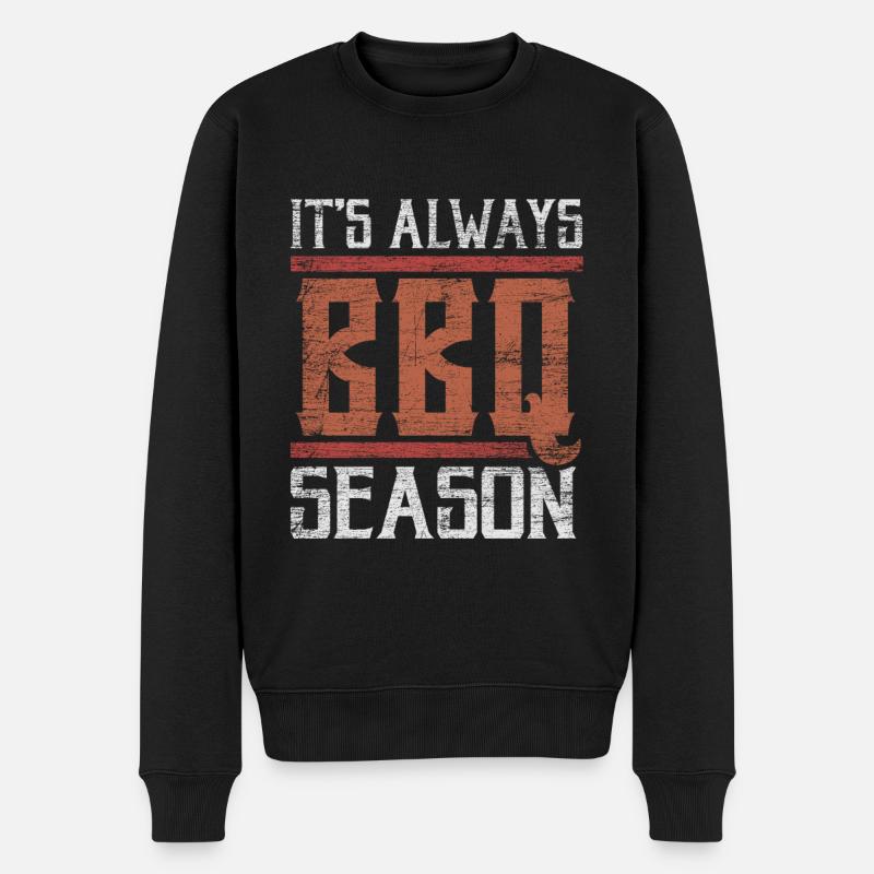 BBQ Grillen - Männer Premium Bio Pullover - Schwarz