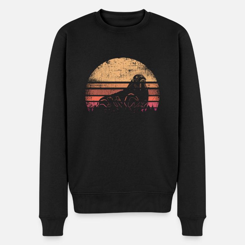 Walross retro - Männer Premium Bio Pullover - Schwarz