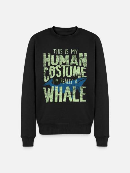 Wal - Männer Premium Bio Pullover - Schwarz