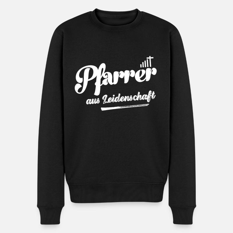 Pfarrer aus Leidenschaft Jesus Glaube Kirche Gebet - Männer Premium Bio Pullover - Schwarz