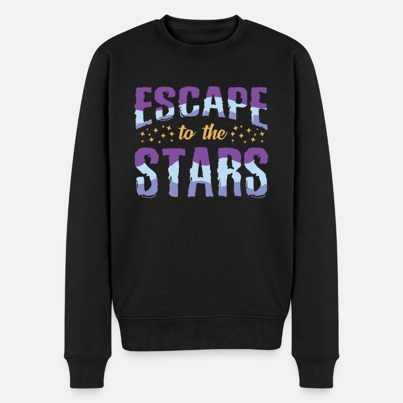 Galaxie Astronaut - Männer Premium Bio Pullover - Schwarz