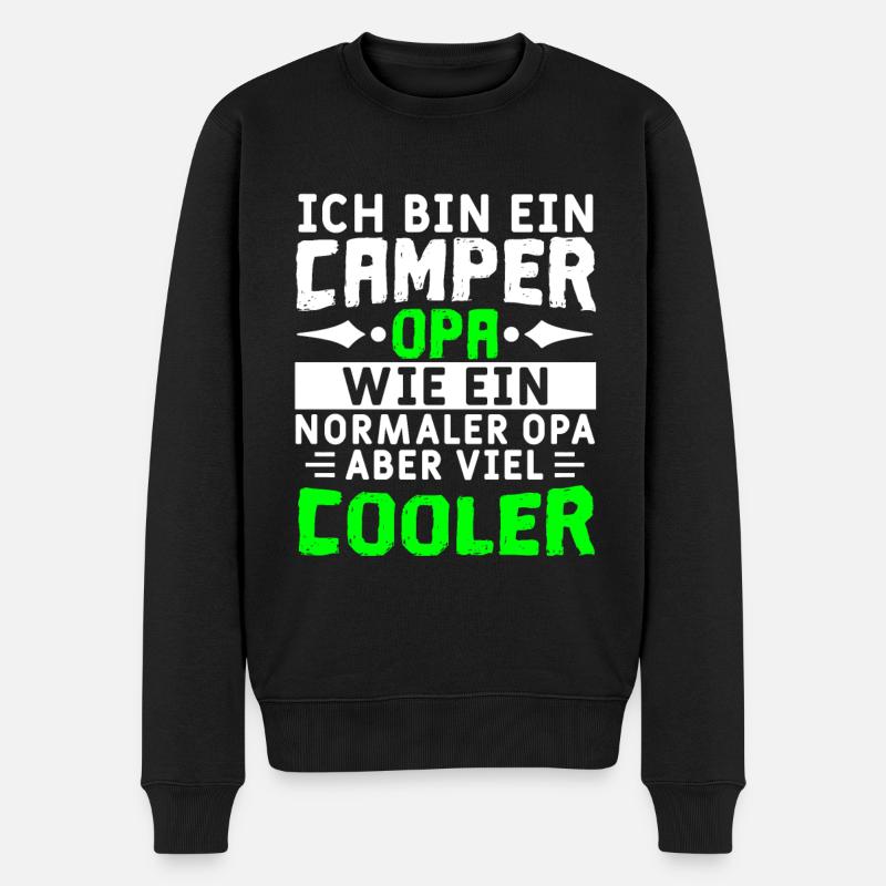 Ich bin ein Camper Opa - Männer Premium Bio Pullover - Schwarz