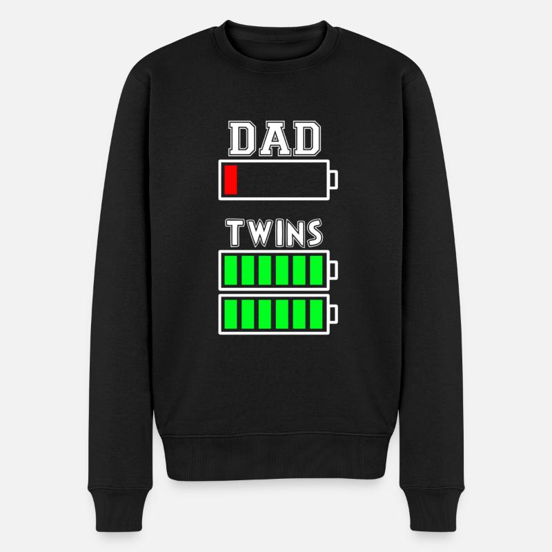 DAD TWINS - père jumeaux - Pull Premium bio Homme - noir