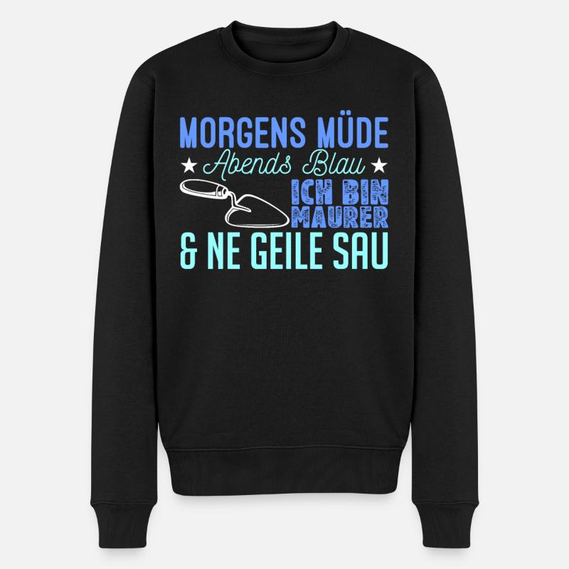 Maurer Beruf Maurermeister Baustelle - Männer Premium Bio Pullover - Schwarz
