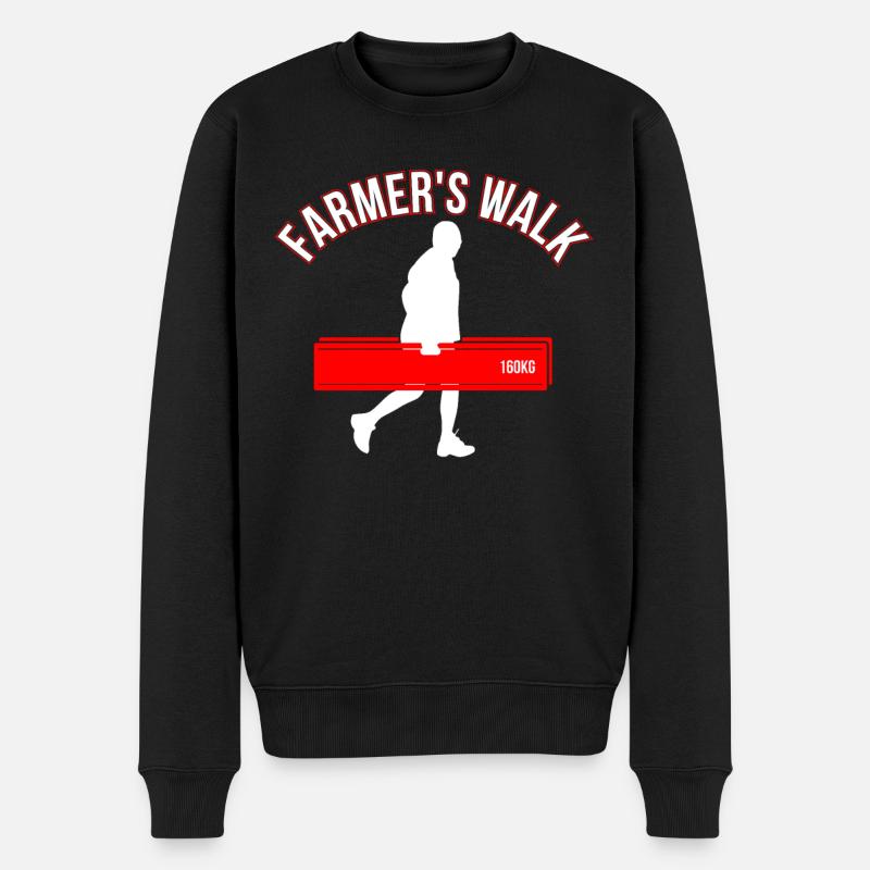 Strongman Farmers Walk Training musculation - Pull Premium bio Homme - noir