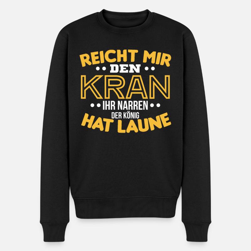 Reicht Mir Den Kran Kranführer Baustelle - Männer Premium Bio Pullover - Schwarz